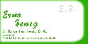 erno henig business card